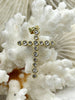 Image of Gold Cross Charms with Cubic Zirconia, Gold Religious Cross, Brass Cross Charm, Gold Cross Pendant with clear CZ, 3 styles, Fast Ship