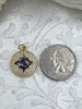 Image of Gold Charms with Glitter Enamel and CZ, 4 Colors, Turquoise, Purple, White, Blue, Brass Charms, Cubic Zirconia, Glitter Enamel, Fast Ship