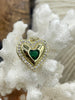Image of Brass Heart Charms with Colorful CZ, 5 styles, Gold Plated Brass, Brass, Clear CZ and Colorful CZ Heart Pendants, 16mm. Fast Ship