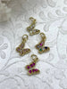 Image of Dainty Gold Butterfly Charms with Colorful CZ, 7 Colors, Made of Gold Plated Brass Brass and Cubic Zirconia Butterfly Pendants. Fast Ship