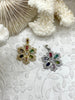 Image of CZ Micro PAVE Flower Shape Charms, Colorful Cubic Zirconia Flower Charms, Multicolor CZ Flower Charms, Gold or Silver Plated, Fast Ship
