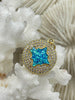 Image of Gold Charms with Glitter Enamel and CZ, 4 Colors, Turquoise, Purple, White, Blue, Brass Charms, Cubic Zirconia, Glitter Enamel, Fast Ship