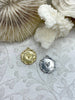 Image of High Quality Brass Heart Charm, Gold or Silver Heart Pendant, Small Heart Charm, Heart Embossment Brass Pendant, 16.5mm round, Fast Ship