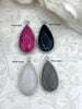 Image of Natural Stone Teardrop Pendant with Wrapped Silver Bezel, Silver plated Brass Bezel, 4 Stone Colors to choose from, Stone Pendant, Fast Ship