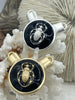 Image of Black Enamel Scarab Pendants, Enamel and Plated Zinc Alloy, Scarab Charms, 2 finishes available, 35mm Pendant, Scarab Jewelry. Fast Ship.