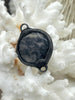 Image of Soldered Natural Stone Pendants/Connectors, Round Stone Pendants with Gunmetal Soldering, Comes in 6 Natural Stone Styles, Fast Ship.