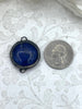 Image of Soldered Natural Stone Pendants/Connectors, Round Stone Pendants with Gunmetal Soldering, Comes in 6 Natural Stone Styles, Fast Ship.