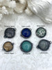 Image of Soldered Natural Stone Pendants/Connectors, Round Stone Pendants with Gunmetal Soldering, Comes in 6 Natural Stone Styles, Fast Ship.