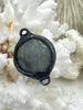 Image of Soldered Natural Stone Pendants/Connectors, Round Stone Pendants with Gunmetal Soldering, Comes in 6 Natural Stone Styles, Fast Ship.