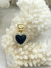 Image of Black Enamel and Gold Heart Pendants with CZ, Gold Heart Charms, Enamel and Gold Plated Brass Pendants with CZ, Fast Ship.