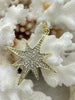 Image of Micro Pave CZ Star Charms, Gold Plated Brass and Cubic Zirconia, Gold Stars, 30mm x 30mm Star Charms, Gold Stars with CZ, Fast Shipping