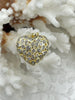 Image of CZ Gold Micro PAVE Heart Charm Pendant BRASS, 2 Styles, Gold Plated Brass Heart Charms with Cubic Zirconia, Clear Cz, Fast Ship