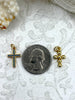 Image of CZ Micro PAVE Gold Cross Charms, 2 Styles, Blue CZ, Gold Plated Brass, Religious Cross Charms, Cubic Zirconia, Plated Brass,Fast Ship