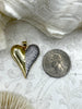 Image of Gold Heart CZ Pave Charm, Cubic Zirconia charm, 30mm x 25mm x 5mm, Brass Heart Charm, Gold Plated Brass, clear CZ, Fast Ship