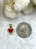 Image of Colorful Enamel and Gold Heart Pendants with CZ, Gold Heart Charms, 3 Colors, Enamel and Gold Plated Brass Pendants with CZ, Fast Ship.
