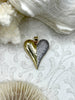 Image of Gold Heart CZ Pave Charm, Cubic Zirconia charm, 30mm x 25mm x 5mm, Brass Heart Charm, Gold Plated Brass, clear CZ, Fast Ship