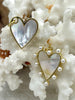 Image of Mother of Pearl Heart Charms, 4 Styles, Brass Heart Charms, Gold Plated Brass, MOP Charms, Brass, Mother of Pearl, Pearls. Fast Ship