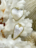 Image of Mother of Pearl Heart Charms, 4 Styles, Brass Heart Charms, Gold Plated Brass, MOP Charms, Brass, Mother of Pearl, Pearls. Fast Ship