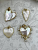 Image of Mother of Pearl Heart Charms, 4 Styles, Brass Heart Charms, Gold Plated Brass, MOP Charms, Brass, Mother of Pearl, Pearls. Fast Ship