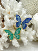 Image of Butterfly Shaped Colorful Enamel and Gold Pendants, Enamel and Gold Plated Brass,5 Colors Pink, Blue, Green, Dark and Light Purple,Fast Ship