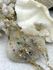 Image of Crystal Round Mixed Rosary Faceted Glass Beads Chain, Colorful Pastels, Gold Heart Details, 3 Styles, Gold Wire, sold by the foot, Fast Ship