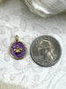 Image of Brass Gold and Purple Enamel Butterfly Charms, 14mm, Purple Enamel Butterfly Pendant Charms, Gold Plated Brass and Enamel. Fast Shipping