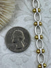 Image of Mixed Link Mixed Metal Cable Chain, Sold by the foot. Electroplated Brass, 10.5mmx7mm Large Link, 7.5mmx4.5mm Small Link, 2 Styles.Fast ship