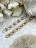 Image of Mixed Link Mixed Metal Cable Chain, Sold by the foot. Electroplated Brass, 10.5mmx7mm Large Link, 7.5mmx4.5mm Small Link, 2 Styles.Fast ship