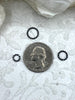 Image of Jump Rings Textured Gunmetal, 4mm, 6mm, or 8mm, Pack of 10, Brass Thin Gauge, OPEN Ring, Heavy 18 GA (1mm) Sturdy Jump Rings, Fast Ship