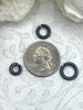 Image of Jump Rings Textured Gunmetal, 4mm, 6mm, or 8mm, Pack of 10, Brass Thick Gauge, OPEN Ring, Heavy 12 GA (2mm) Sturdy Jump Rings, Fast Ship