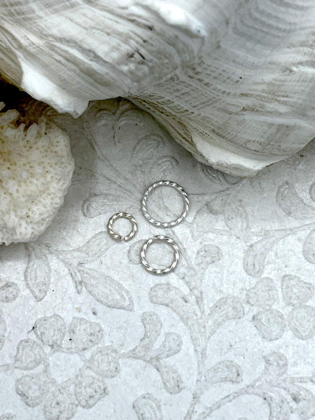 Jump Rings Textured Matte Silver, 4mm, 6mm, or 8mm, Pack of 10, Thin ...