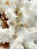 Image of Mother of Pearl Cross CZ Charm, Cubic Zirconia Cross charm, Brass Mother of Pearl, Gold Plated Brass, mother of pearl charms, Fast Ship