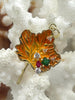 Image of Micro Pave Gold CZ Leaf Charms, Fall CZ Pendants, 2 Styles,Orange and Gold Leaf,Micro Pave Charm, Pendant with Cubic Zirconia, Fast Shipping