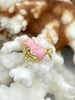 Image of Brass Gold and Pink Enamel Heart Charms, Pink Ice Cream Cone Heart Charm, Pink Enamel Charms, Gold Plated Brass and Enamel.Fast Shipping