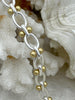 Image of Mixed Link Mixed Metal Cable Chain, Sold by the foot. Electroplated Brass, 10.5mmx7mm Large Link, 7.5mmx4.5mm Small Link, 2 Styles.Fast ship