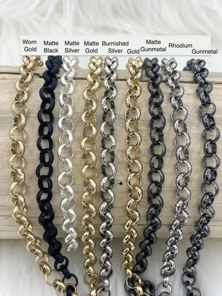 Brass Cable Rolo Chain Round sold by the foot. 6mm x 1.5mm x 1mm. Medi ...