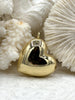 Image of Brass Heart Charm/Pendants, Heart Pendants, Heart Gold or Silver Plated, 2 sizes, Plated Brass Charms, Small or Large. Fast Ship
