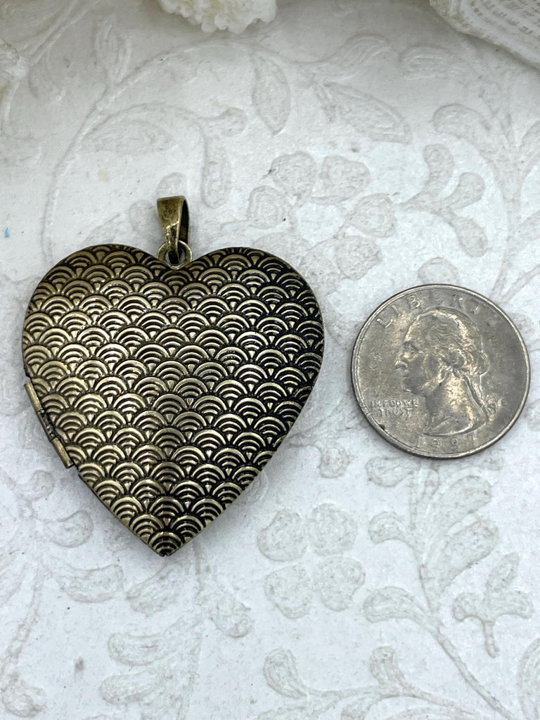 Heart Locket Patterns High Quality Brass Heart Locket Charm, 40mm Heart Locket, 4 Finishes ...