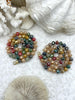 Image of Hand Knotted Multicolor Rondelle Crystal Bead Necklace, 16'5" W/Gold or Matte Gold Plated Closed Cap Ends, Hand Knotted Necklace. Fast Ship