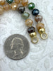 Image of Hand Knotted Multicolor Rondelle Crystal Bead Necklace, 16'5" W/Gold or Matte Gold Plated Closed Cap Ends, Hand Knotted Necklace. Fast Ship