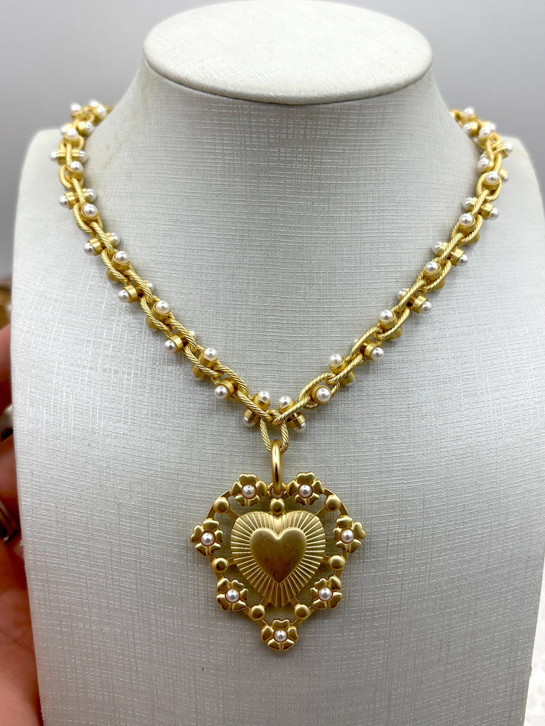 Brass Multilink Pearl chain, Finishes, Gold, Matte Gold, Silver