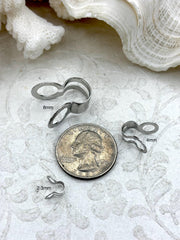 Rhodium Ball Chain Connectors, Individually or in Sets, 3 Sizes, 2.3mm, 4mm, 8mm, Made of Plated Brass Connectors, Chain Sold Separately.