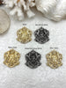 Image of Brass Vintage Style Coat of Arms Pendant, High Quality Brass Pendants, 6 Finishes, Vintage, Lion Crown Shield Crest, 47mm x 41mm, Fast Ship