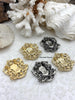 Image of Brass Vintage Style Coat of Arms Pendant, High Quality Brass Pendants, 6 Finishes, Vintage, Lion Crown Shield Crest, 47mm x 41mm, Fast Ship
