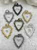 Image of Heart Pendants, Zinc Alloy Heart Pendants, Textured Heart Charms, 7 Finishes, Fast Ship
