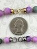 Image of Hand Knotted Purple Peruvian Opal Necklace, 17", Brass End Caps, 9mm Beads with Gold Caps or 8mm Beads with Rhodium Caps, Fast Ship