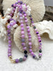 Image of Hand Knotted Purple Peruvian Opal Necklace, 17", Brass End Caps, 9mm Beads with Gold Caps or 8mm Beads with Rhodium Caps, Fast Ship