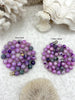 Image of Hand Knotted Purple Peruvian Opal Necklace, 17", Brass End Caps, 9mm Beads with Gold Caps or 8mm Beads with Rhodium Caps, Fast Ship