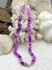 Image of Peruvian Bright Purple Mixed Opal Hand Knotted Necklace, 17" Long, 3 Styles, Rondelle 10mm or 8mm, Gold,Rhodium Cap Candy Necklace,Fast Ship