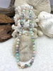 Image of Peruvian Colorful Pastel Opal Hand Knotted Necklace, 17",Round Stones 8mm, Gold, Matte Gold, Rhodium Finished Ends, Candy Necklace,Fast Ship